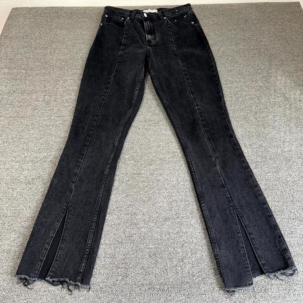 Abercrombie & Fitch The Skinny High Rise Jean Women 28/6R Black Denim Front Slit